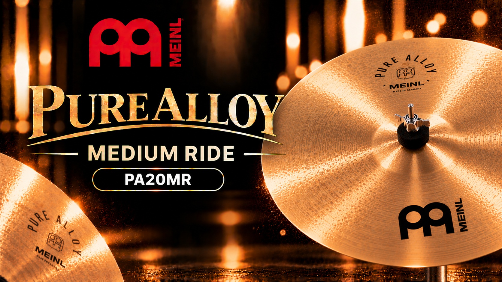 Anuncio Meinl Pure Alloy en dorado