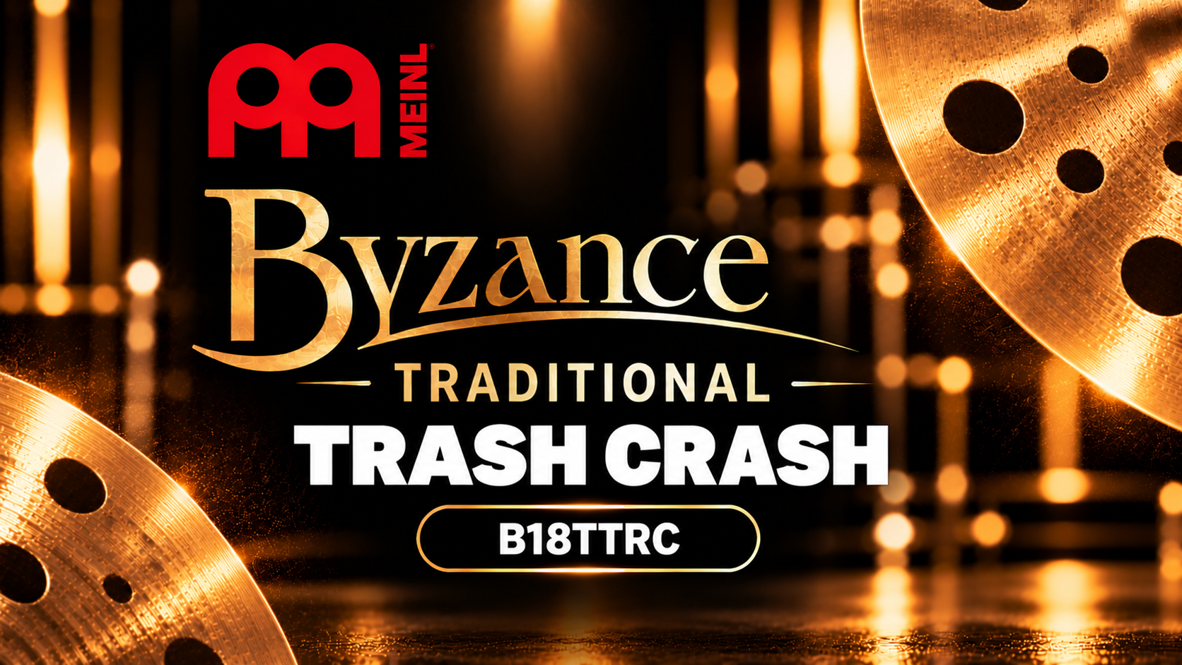 Anuncio dorado del Meinl Trash Crash