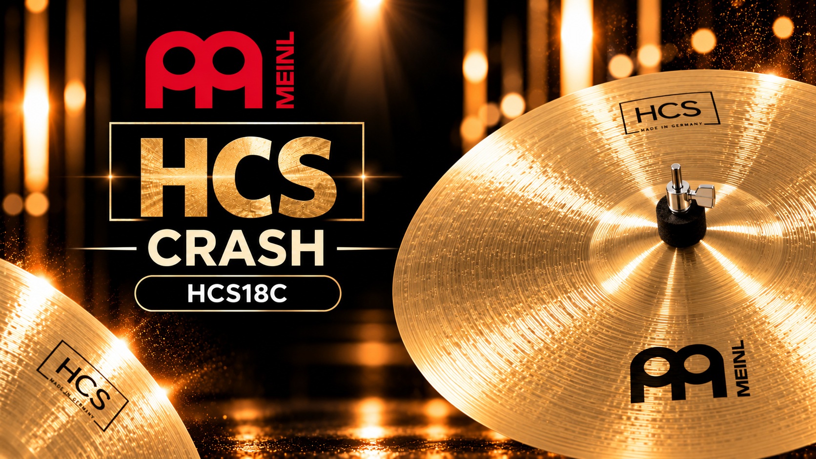 Anuncio dorado del crash Meinl HCS