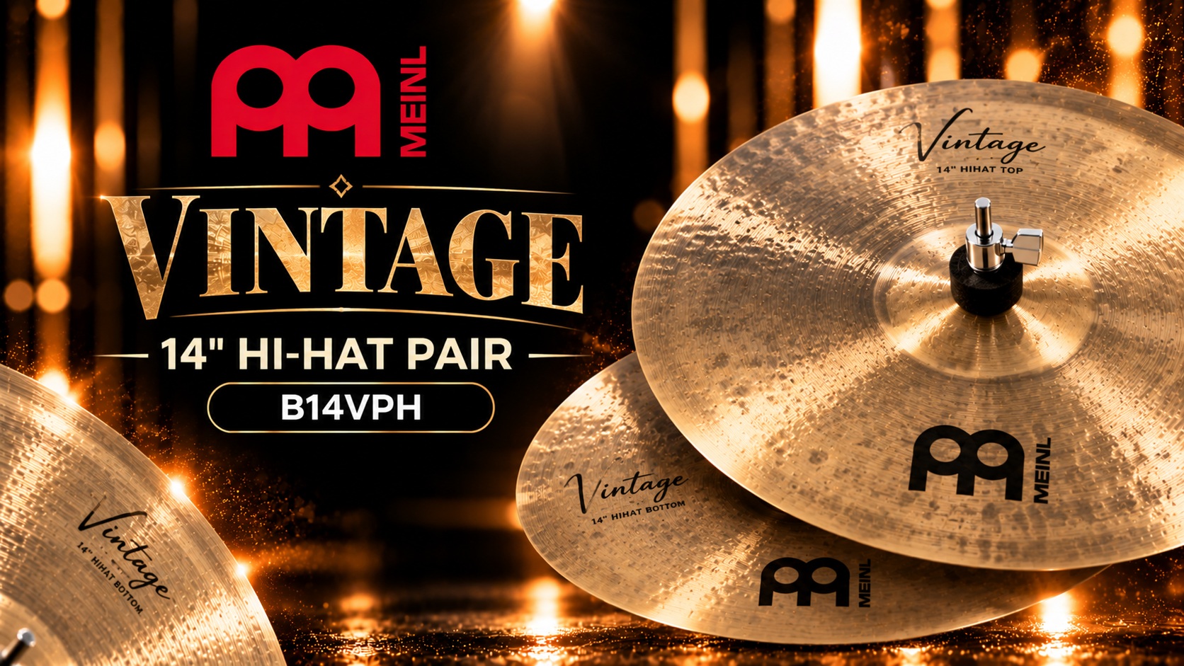 Címbalos vintage Meinl en dorado dramático
