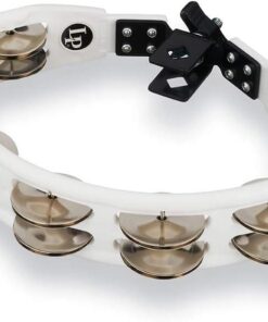 CYCLOPS MOUNTED TAMBOURINE. WHITE. STEEL - LATIN PERCUSSION - LP162