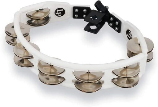 CYCLOPS MOUNTED TAMBOURINE. WHITE. STEEL - LATIN PERCUSSION - LP162