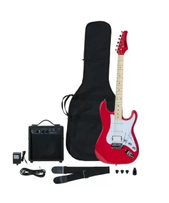 Guitarra Eléctrica Kramer Focus Player Pack Rojo con Amplificador PPKF-KF211RECT3